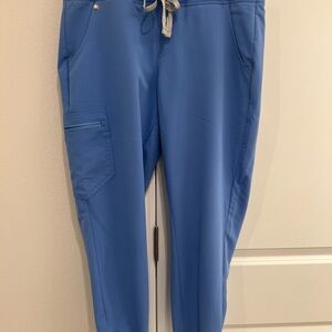 Figs scrubs Ceil Blue Jogger Pants with Drawstring. Petite Large